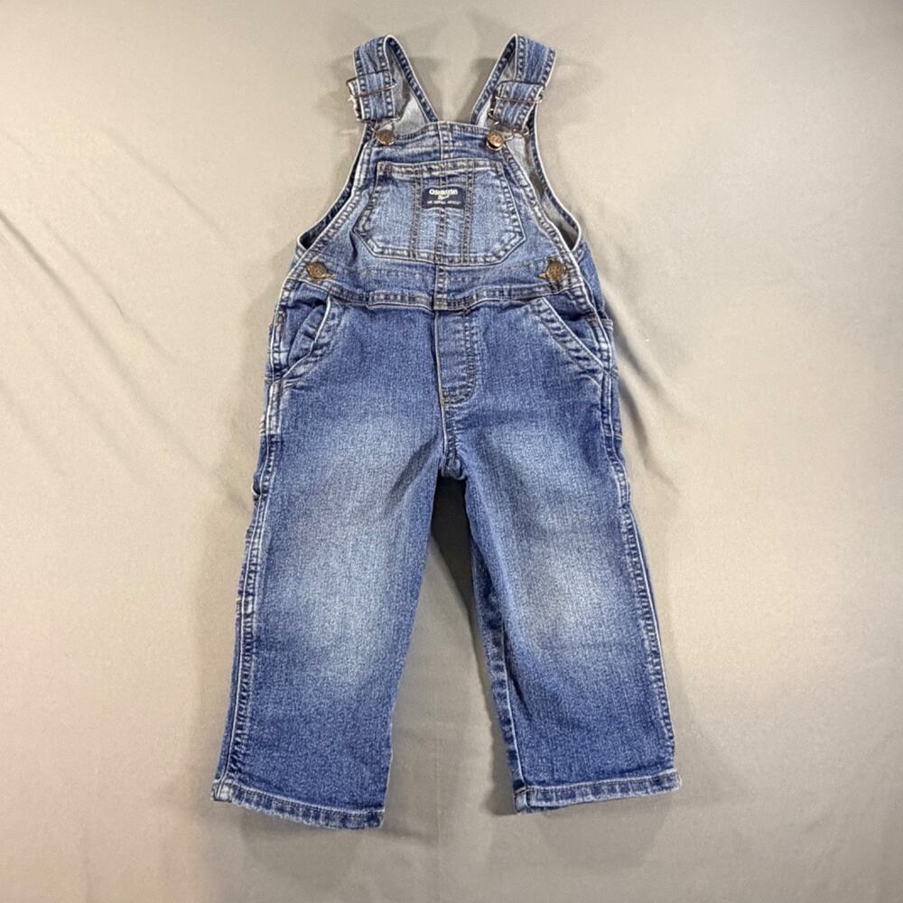 Vintage Oshkosh B' Gosh Denim Overalls Sz 2T Genuine Bib/Vest Back Well Loved
